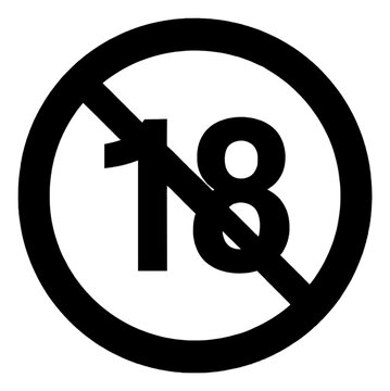 Minimalist Circular Number 18 Flat Icon