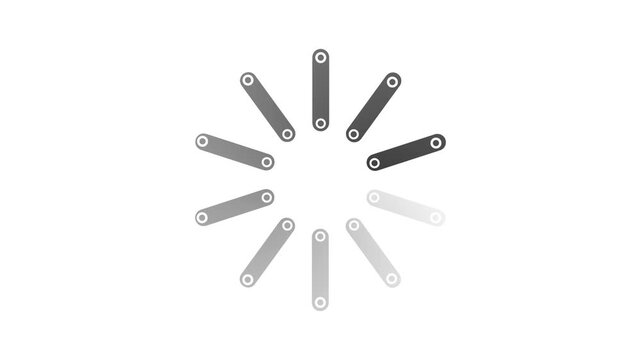 Animated unique circular loading icon screen on white background. modern circle loading wheel icon animation loop. loading Ui stuck, buffer animation