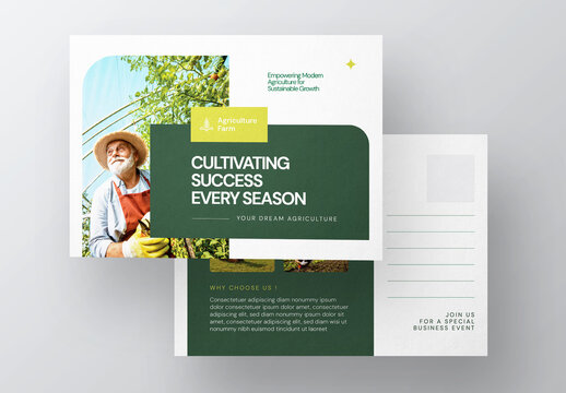 Agriculture Post Card Layout