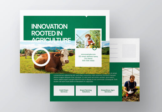 Farming Postcard Design Template