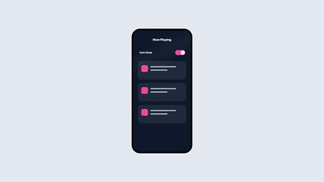 Mobile music player interface showing theme transition from light mode to dark mode settings