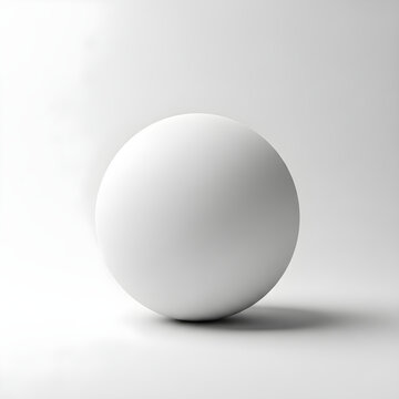 A large white sphere resting on a plain white background with a subtle shadow
