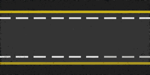 Asphalt road with lane markings top down view © Rathindranath