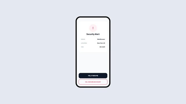 Cybersecurity Alert on Mobile UI for New Browser Login Detection