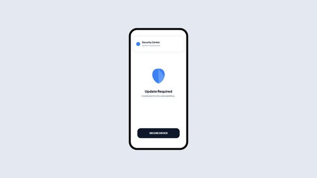 Operating System Update Required Security Center UI Notification Animation