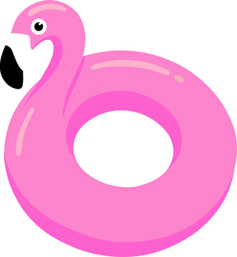Pink Flamingo Pool Float Inflatable Ring Vector Illustration