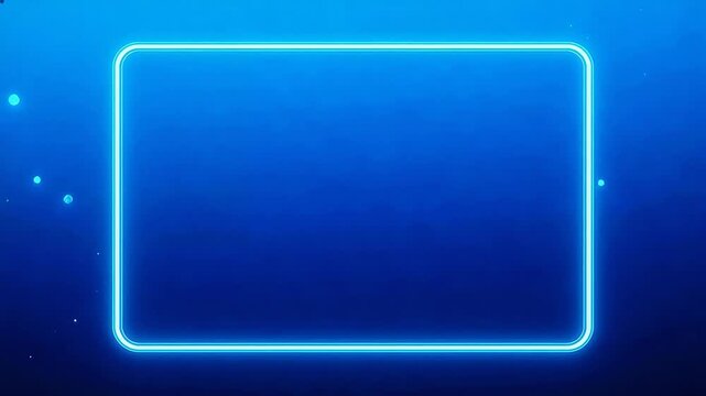 Blue neon frame on gradient background