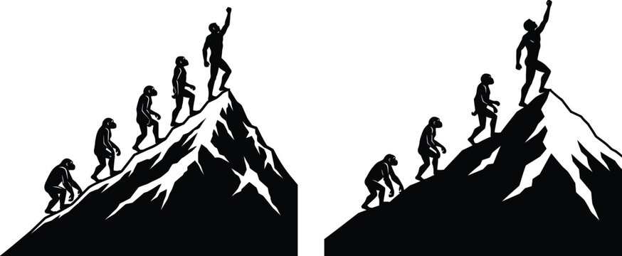 Evolution of man a symbolic representation of human development and progress