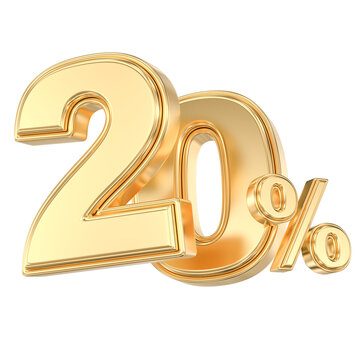 Gold 20 percent discount sign