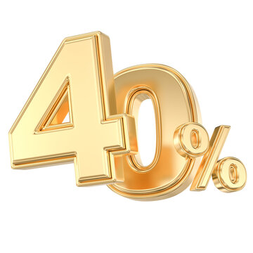 Metallic gold 40 percent symbol