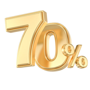 Gold 70 percent discount symbol