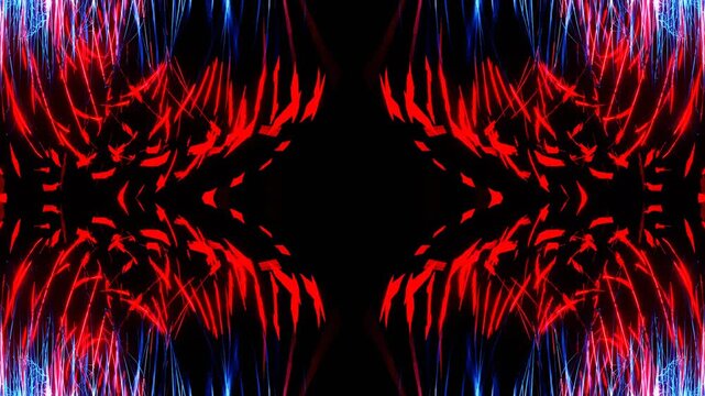 Blue and Red Sci-Fi Spiraling Splines Kaleidoscope Background VJ Loop in 4K