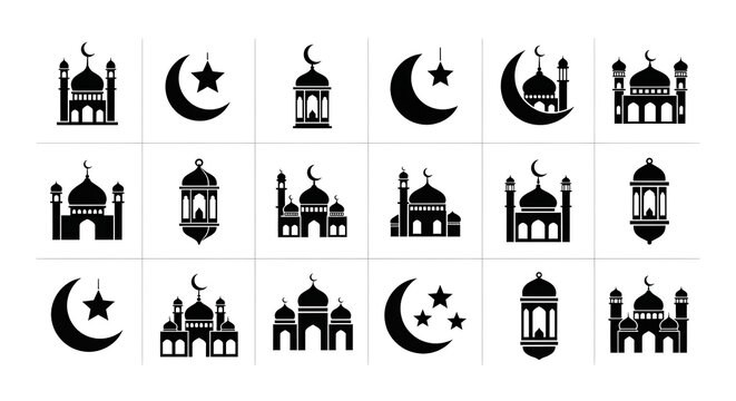 Turkish flag mosque icon vector illustration