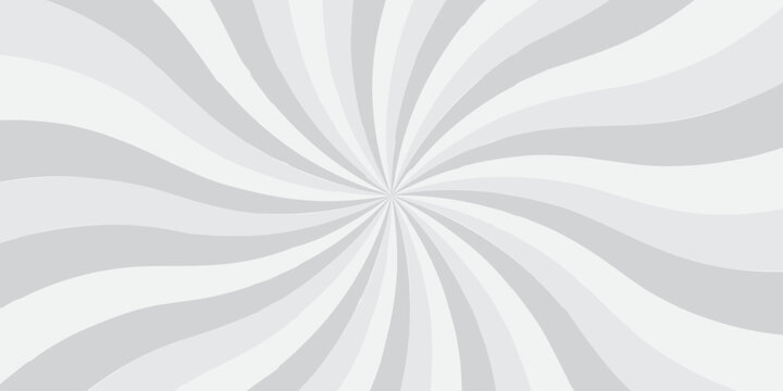 Abstract white and gray retro with sunburst pattern design. Vintage sunrays illustration swirl grunge spiral line. sun beam vector banner design and comic burst gradient concept pattern.