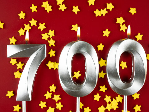 seven hundred followers or subscribers card. Festive Background for social networks or blogs. 700 online community fans.