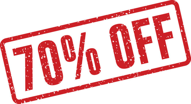 Rubber stamp of 70% off