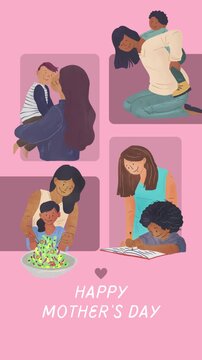 Mother's Day Pink Feminine Greeting Video Story