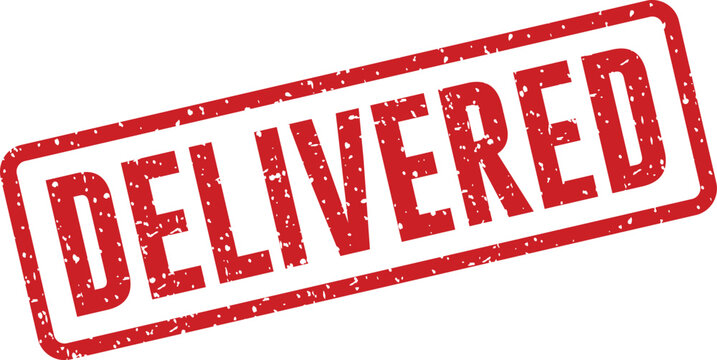 Red 'delivered' stamp confirmation of shipment or completion