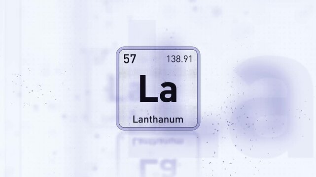 Periodic Table Element Lanthanum La Animation. Modern And Minimal Design.