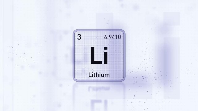 Periodic Table Element Lithium Li Animation. Modern And Minimal Design.