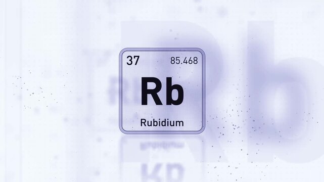 Periodic Table Element Rubidium Rb Animation. Modern And Minimal Design.
