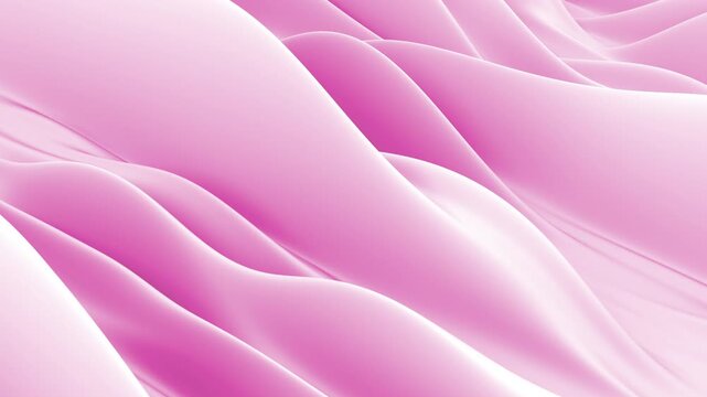 Pink gradient folds with smooth curved layers forming fluid wave distortion as abstract digital backdrop visual