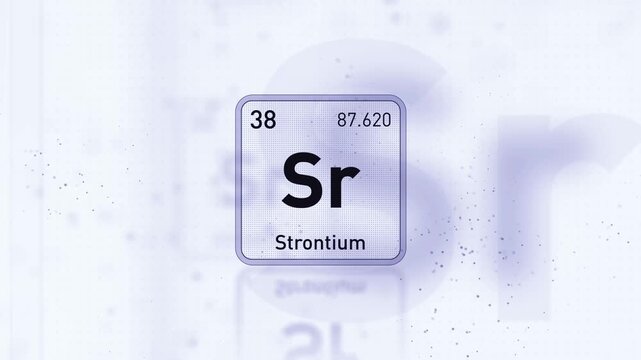 Periodic Table Element Strontium Sr Animation. Modern And Minimal Design.