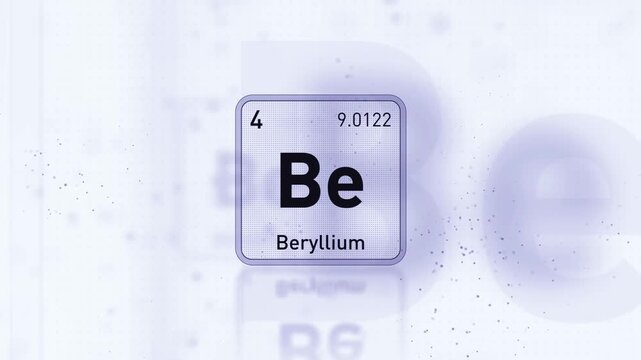 Periodic Table Element Beryllium Be Animation. Modern And Minimal Design.