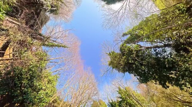 Unique And Ultra Wide Footage of Road Travel Over British Roads and Streets View During Solid Blue Sky with Few Clouds over UK