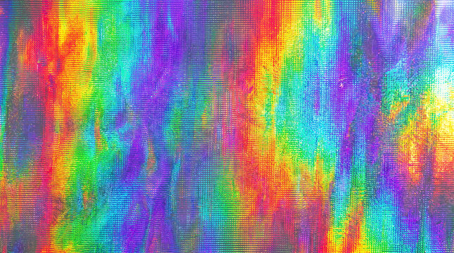Holographic Rainbow Vinyl Film with Shimmering Diffraction Grating