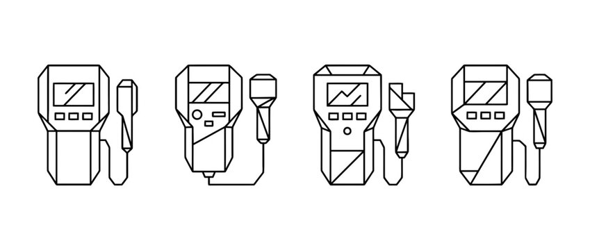 geiger counter , Geometric Origami line art vector set