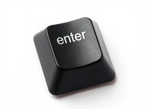 Black enter key on white background
