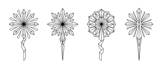 Obraz premium sparkler , Geometric Origami line art vector set