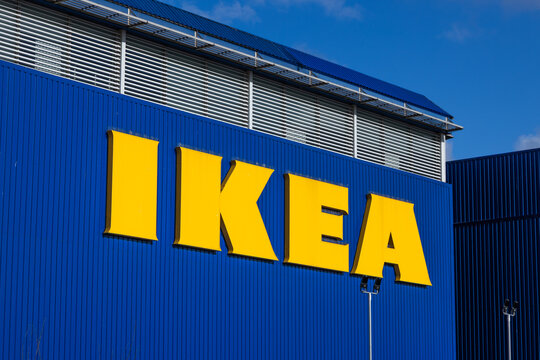 Exterior view of an Ikea retail store building. London, UK, 17 March 2024