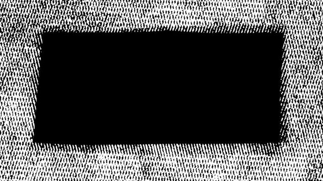Dusty Grunge Rectangle Frame with Distressed Texture on Transparent Background