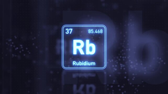 Periodic Table Element Rubidium Rb Animation. Modern And Minimal Design.
