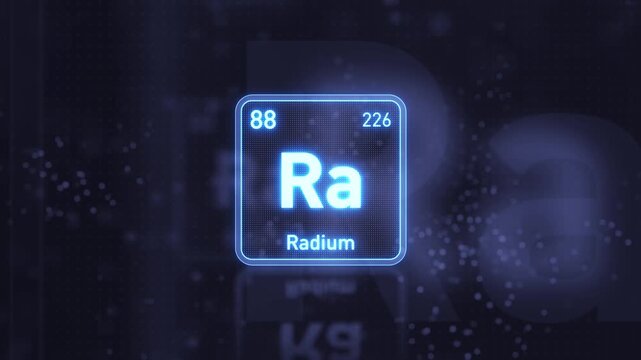 Periodic Table Element Ra Radium Animation. Modern And Minimal Design.