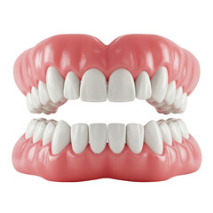 Obraz premium Realistic dental dentures isolated on transparent background