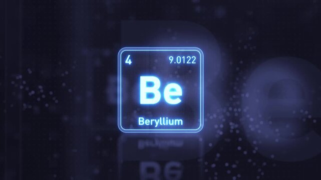 Periodic Table Element Beryllium Be Animation. Modern And Minimal Design.