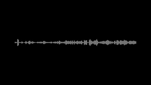 Futuristic audio waveform equalizer animation with glowing spectrum bars and smooth sound motion, seamless loop on black background for digital music visualization in 4K