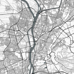 Obraz premium Visually appealing minimalist city map of Cairo, Egypt