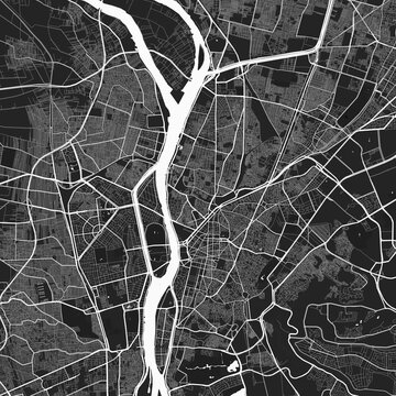 Visually appealing minimalist city map of Cairo, Egypt