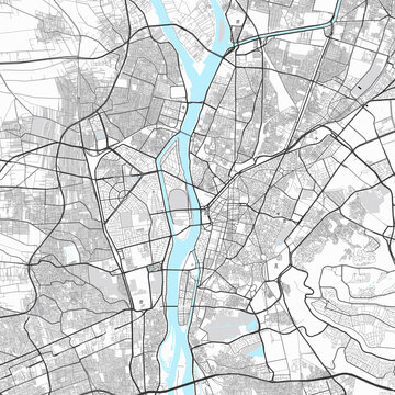 Visually appealing minimalist city map of Cairo, Egypt