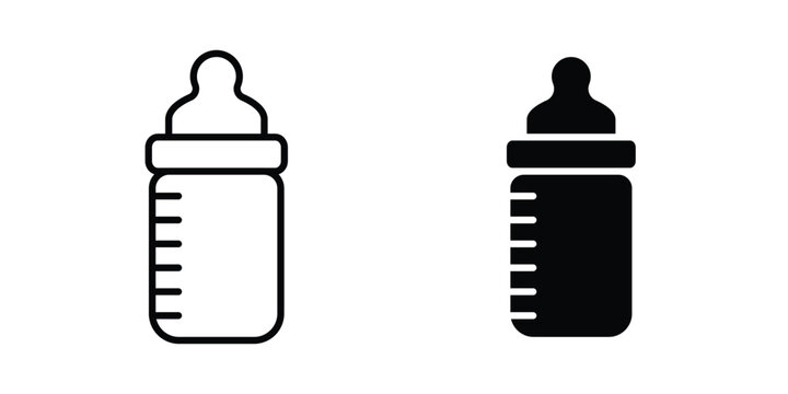 Baby bottle icon, symbols pack for UI designs.