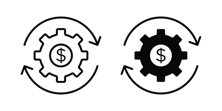 Cost optimization icon, symbols pack for UI designs.