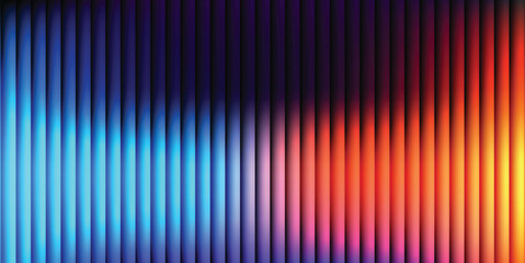 Fototapeta premium Blue to Orange Gradient Abstract Background with Glow and Vertical Lines Texture
