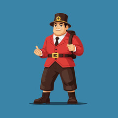 Obraz premium Cartoon character in red uniform standing.