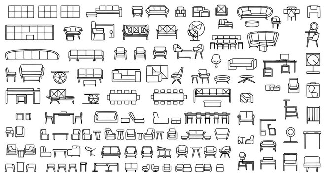 architectural furniture collection for autocad floor plans and interior design sofa couch and tables