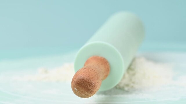 Video of flour and a rolling pin