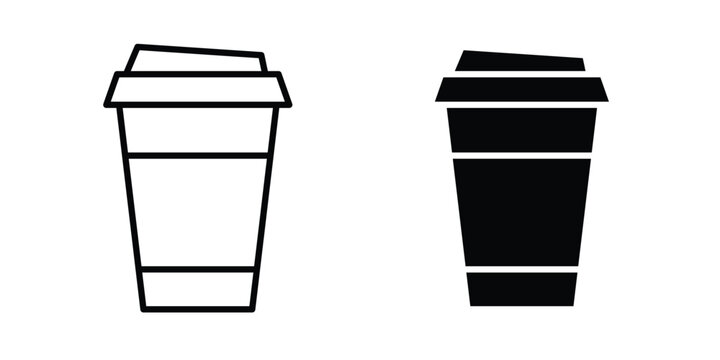 Disposable coffee cup icon, symbols pack for UI designs.